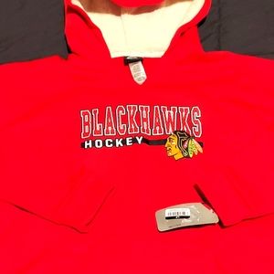 Chicago Blackhawks Youth Hoodie XL (Boys) Red Fleece Lined NHL Sweatshirt